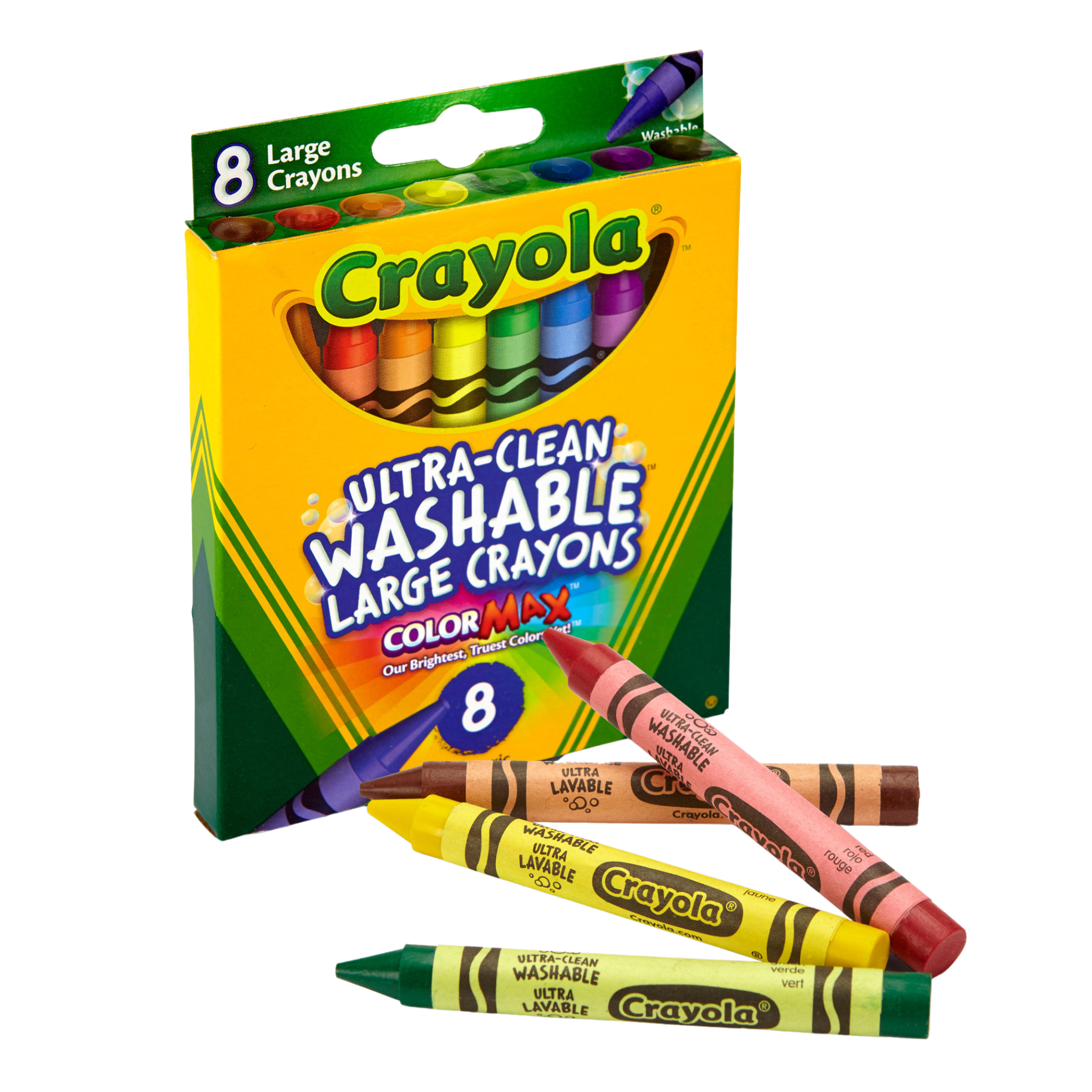 Crayola Ultra-Clean Large Washable Crayons 8 Pack - Toyworld NZ