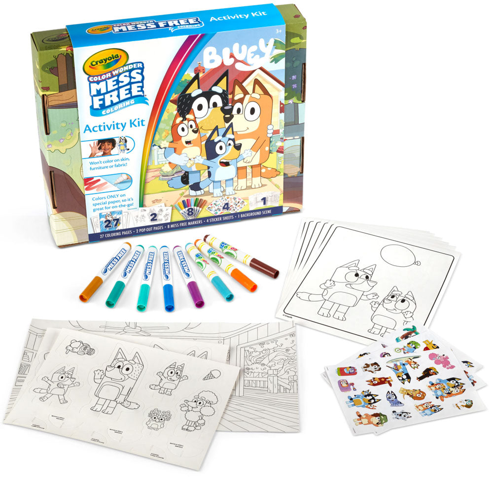 Crayola Colour Wonder Activity Kit Bluey colouring book with paper and markers