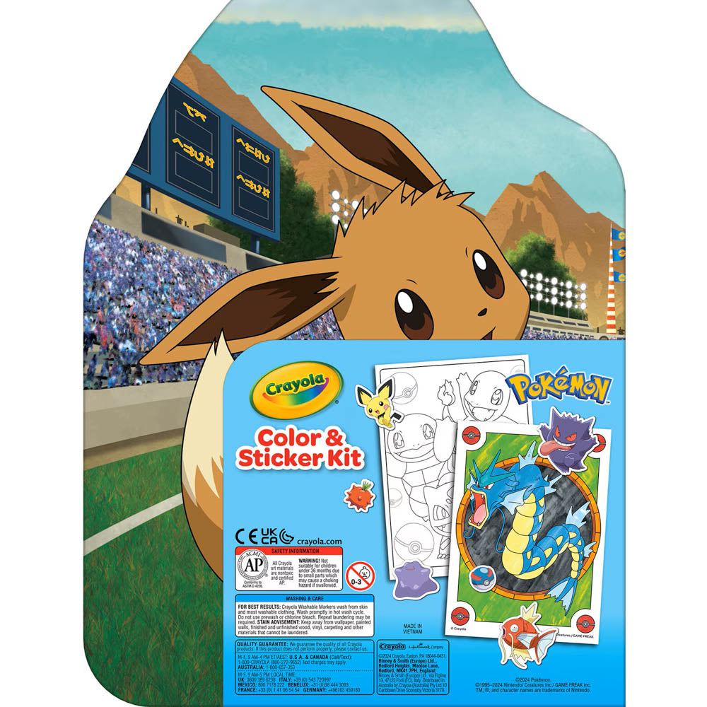 Crayola Pokemon Colour & Sticker Activity Set with markers and colouring sheets