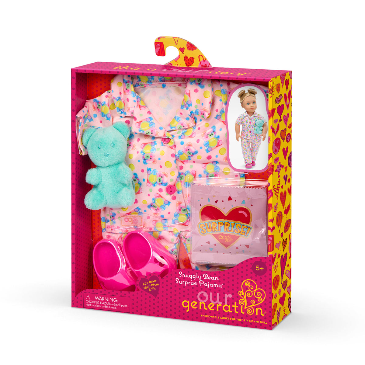 Our Generation Regular Outfit - Snuggly Bears Surprise Pajama - Toyworld NZ