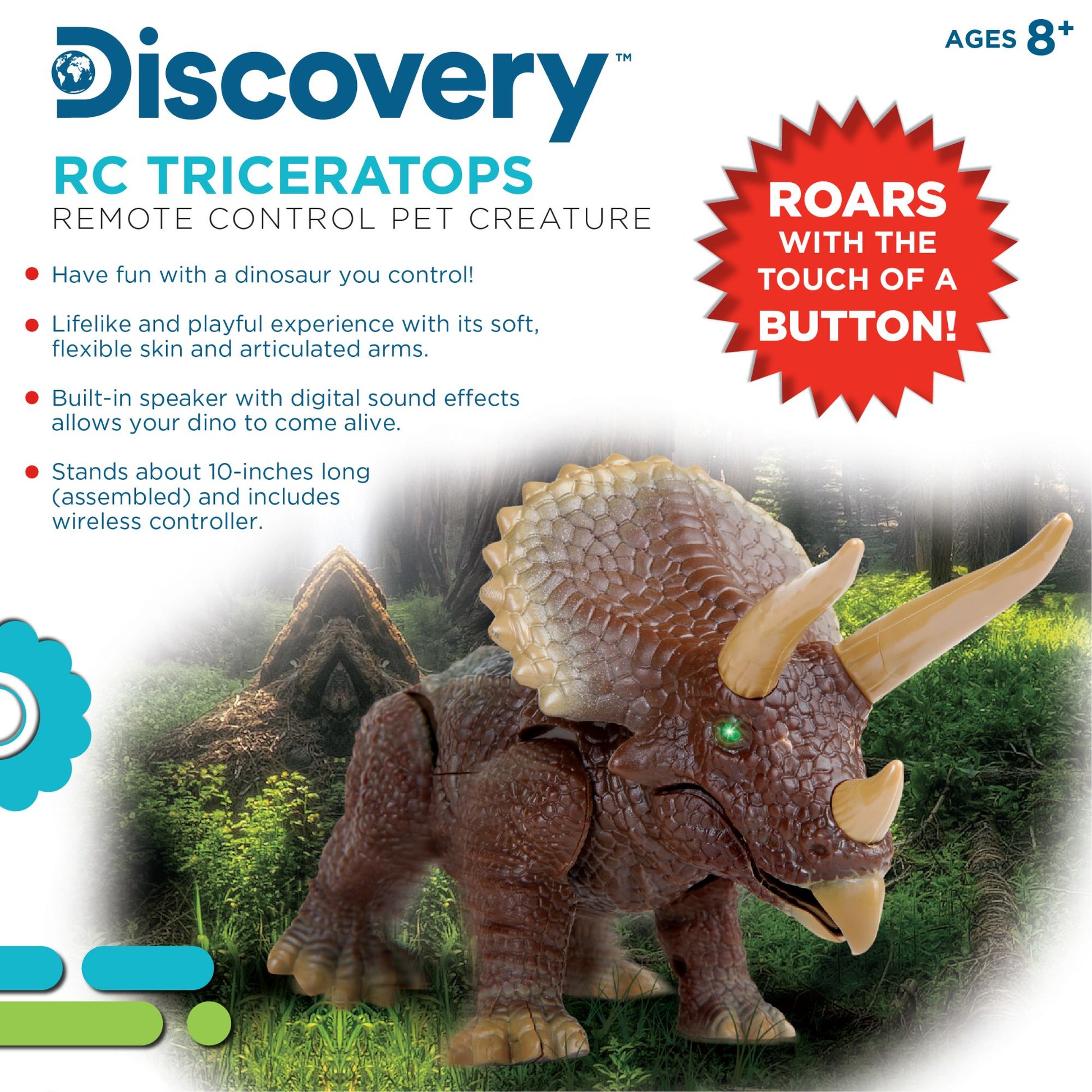 Discovery Triceratops Remote Control Pet Creature - Toyworld NZ