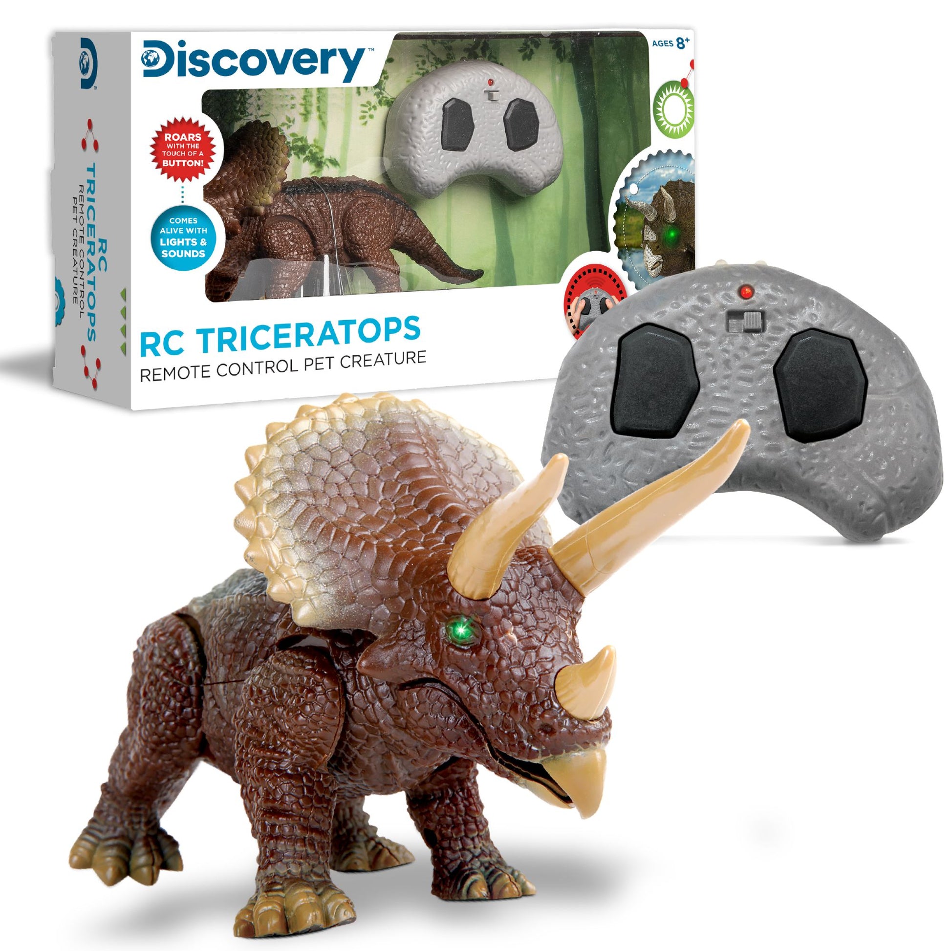 Discovery Triceratops Remote Control Pet Creature - Toyworld NZ