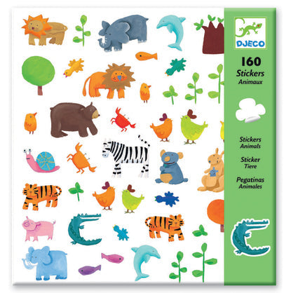 Djeco Stickers Animals 160 Piece - Toyworld NZ