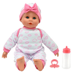 DOLLS WORLD BABY BABBLE 38CM SOFT BODIED DOLL