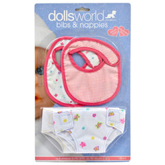 Dolls World Bibs & Nappies For 18 Inch (46cm) Doll