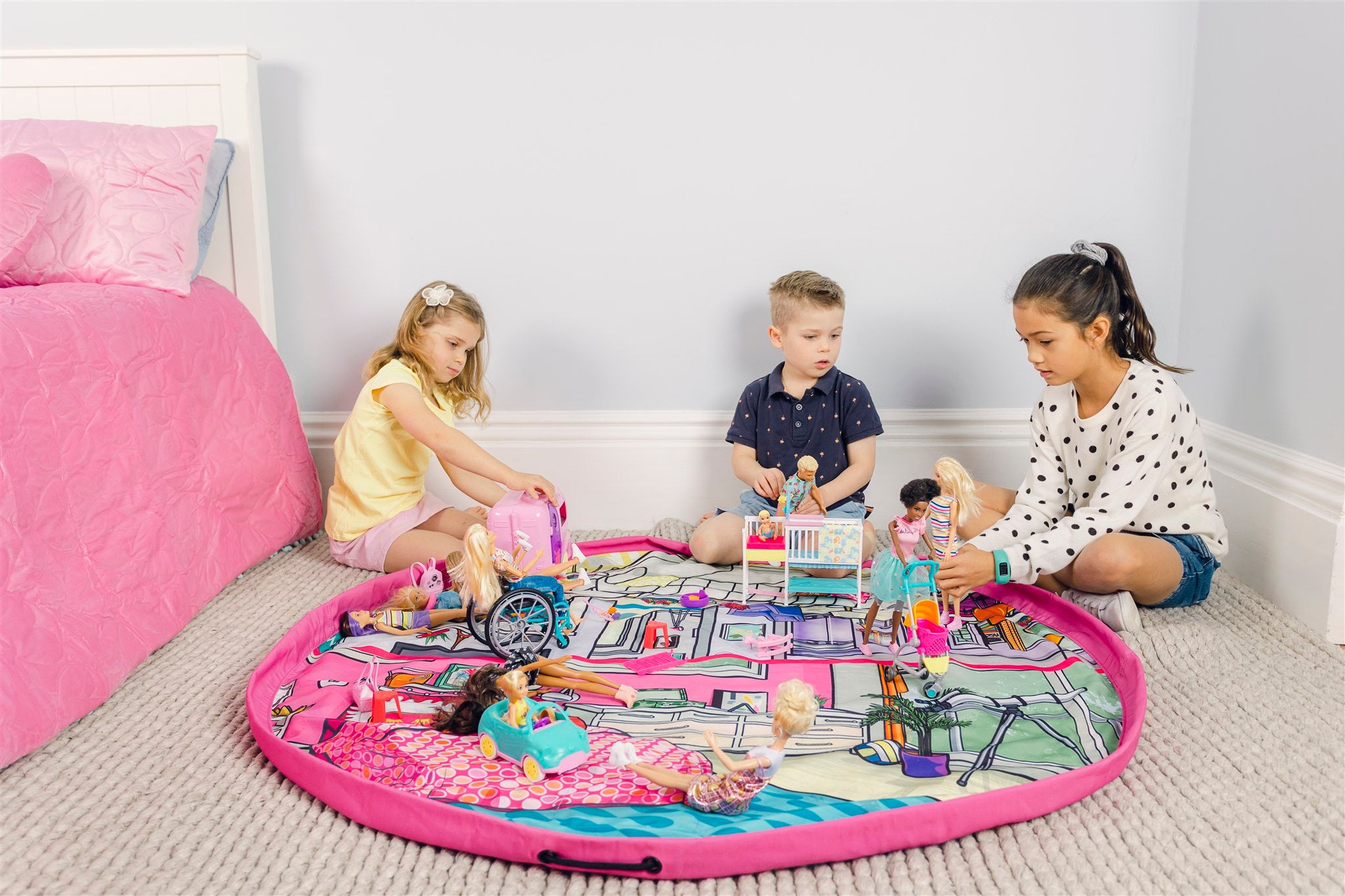 BARBIE PLAY POUCH TOY STORAGE BAG & MAT Toyworld NZ