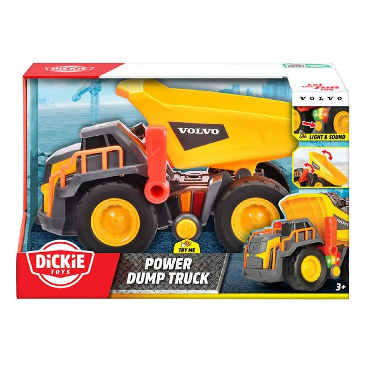 Dickie Volvo Power Dump Truck toy.