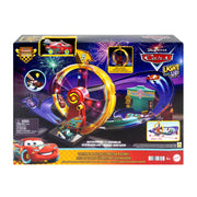 Disney Pixar Cars Light Up Lightning McQueen Celebration Raceway track set playset.