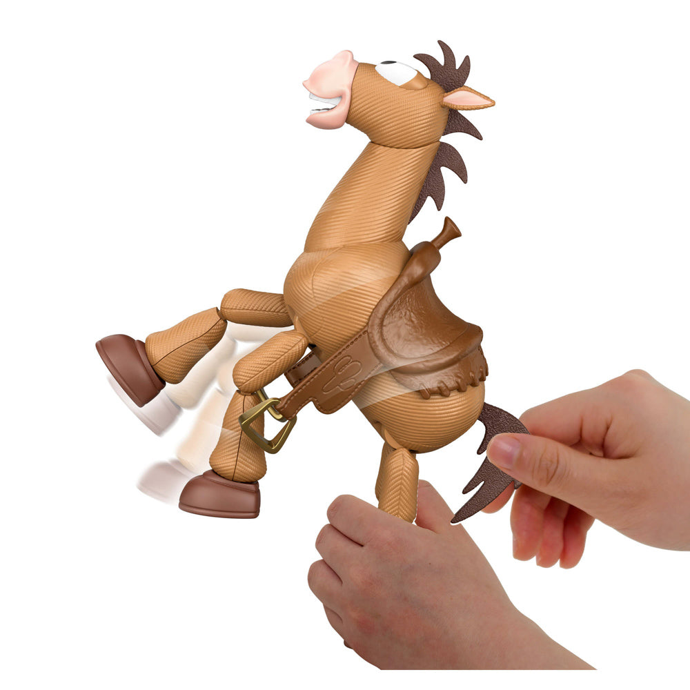 Interactive toy makes sounds and moves, in the Disney Pixar Toy Story 5 Roundup Bullseye Horse toy Figure