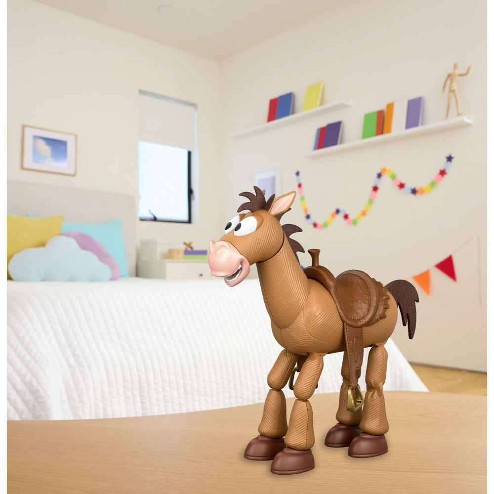 The Disney Pixar Toy Story 5 Roundup Bullseye Horse toy Figure in room