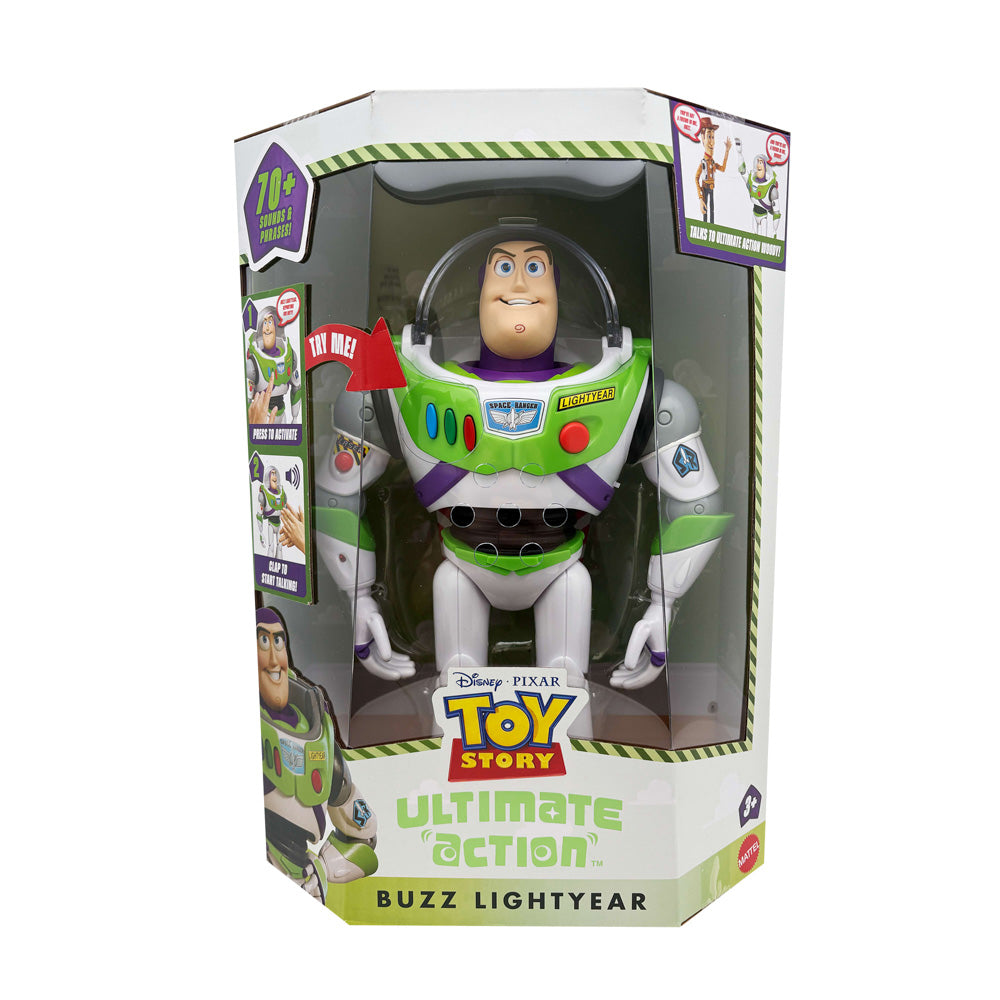 Disney Pixar Toy Story 5 Ultimate Action Talking Buzz Lightyear 12 Inch Figure doll, in packaging