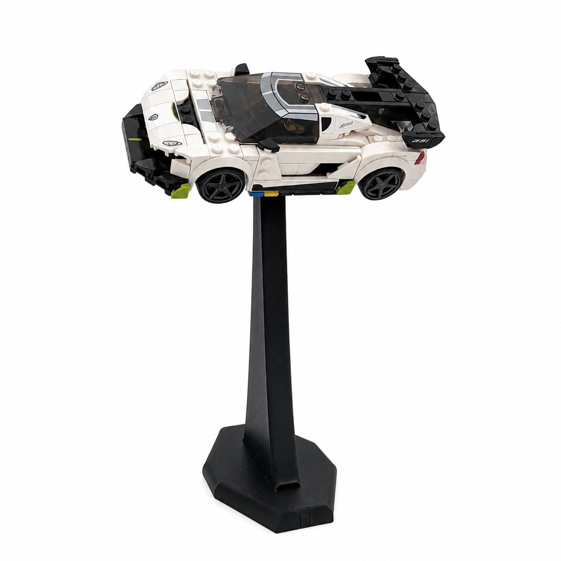 Car displayed on the DisplayX 45° Angled 20cm LEGO Display Stand