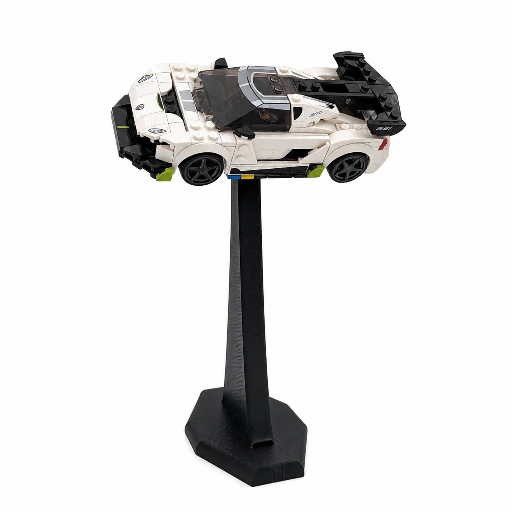 Car displayed on the DisplayX 45° Angled 20cm LEGO Display Stand