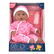 Dolls World Baby Doll Joy - Spots Romper Brown, in packaging