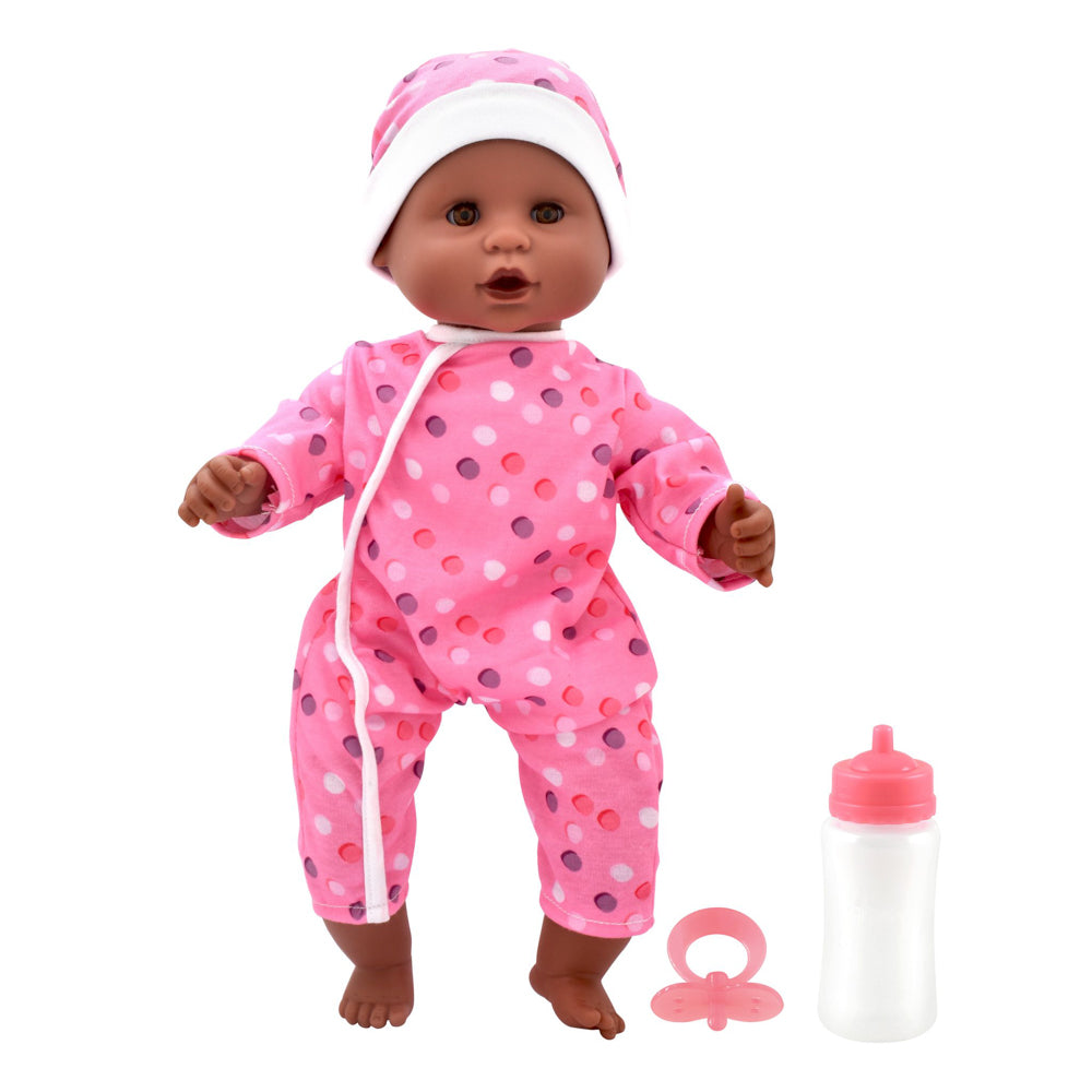 Dolls World Baby Doll Joy - Spots Romper Brown