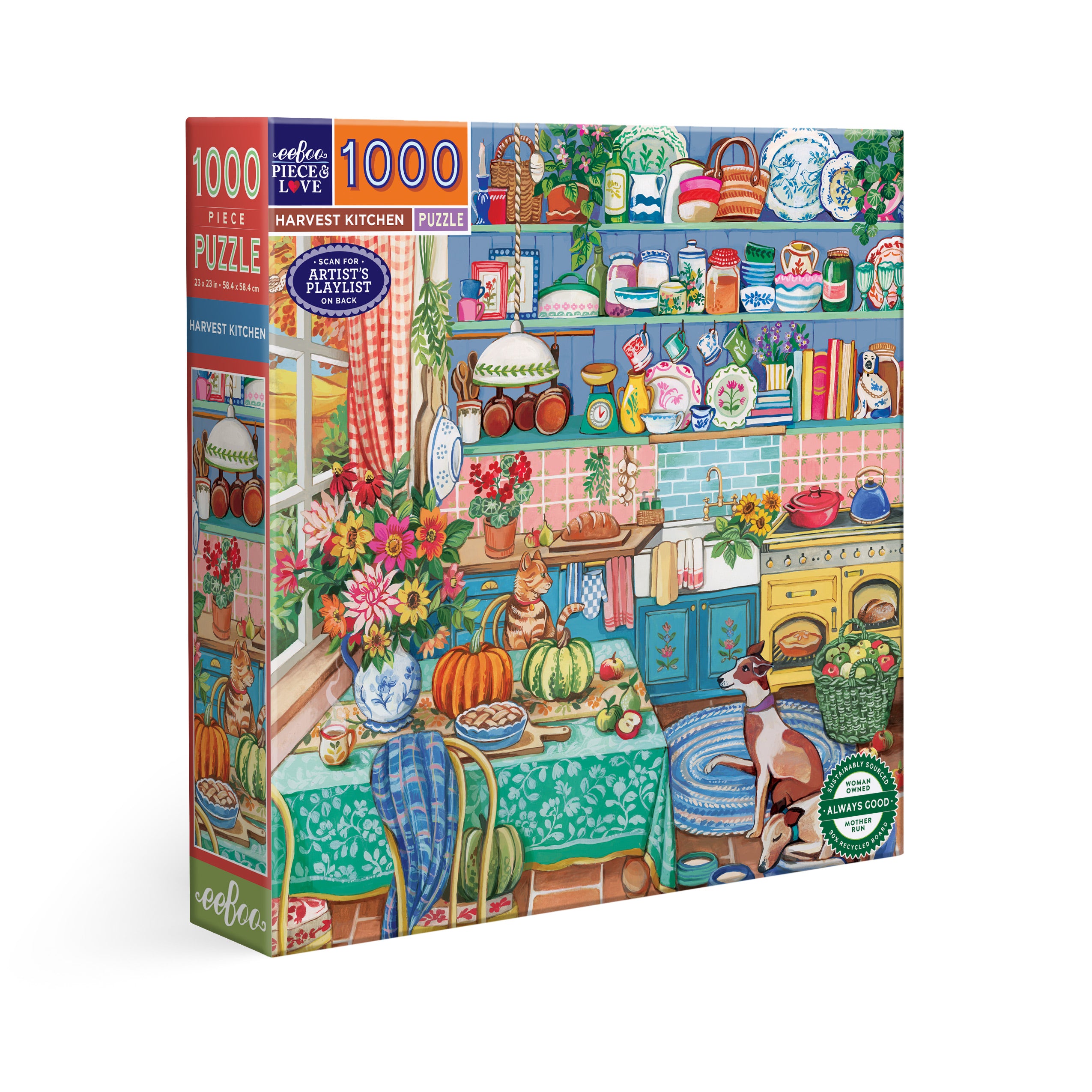 eeBoo 1000pc Jigsaw Puzzle -Harvest Kitchen