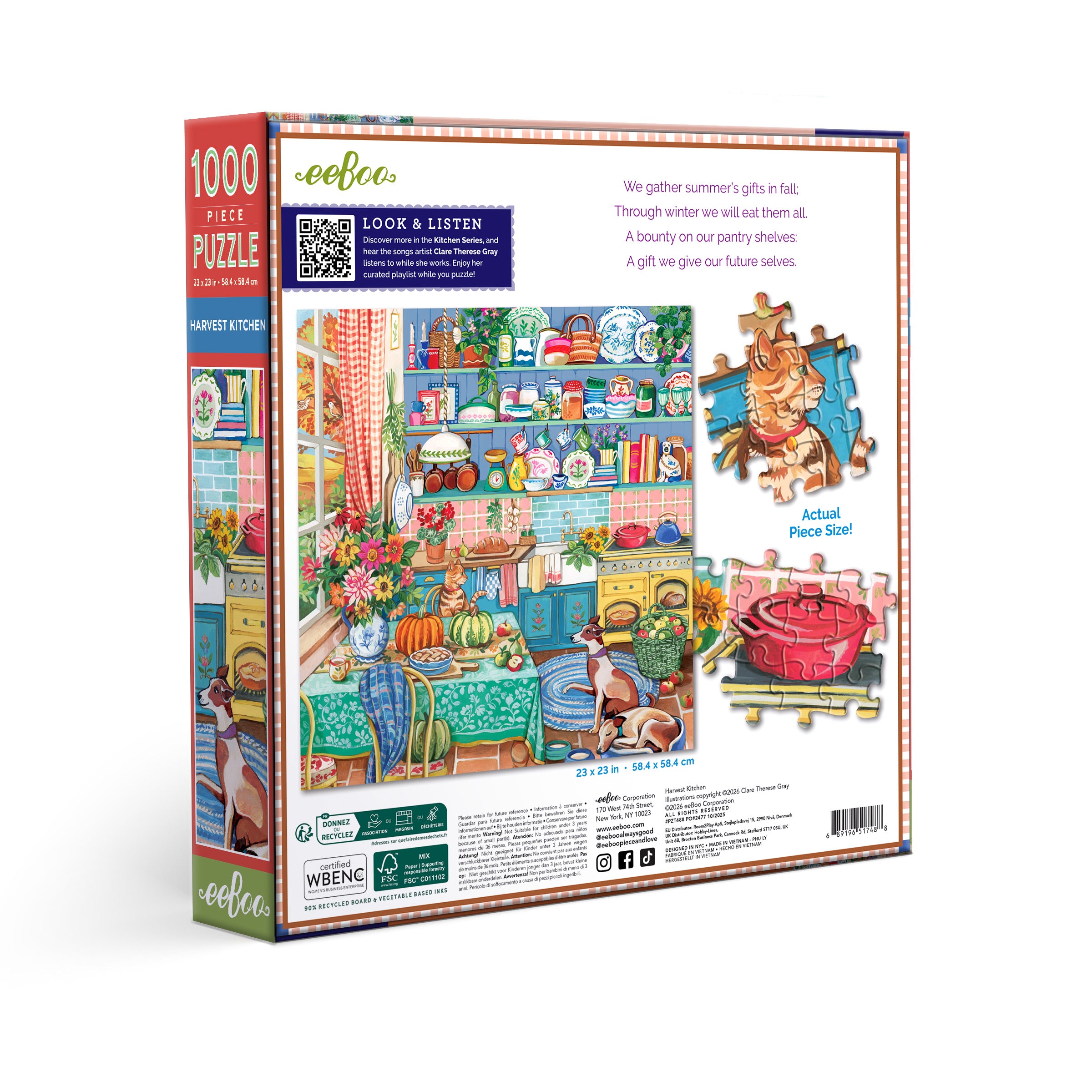 eeBoo 1000pc Jigsaw Puzzle -Harvest Kitchen