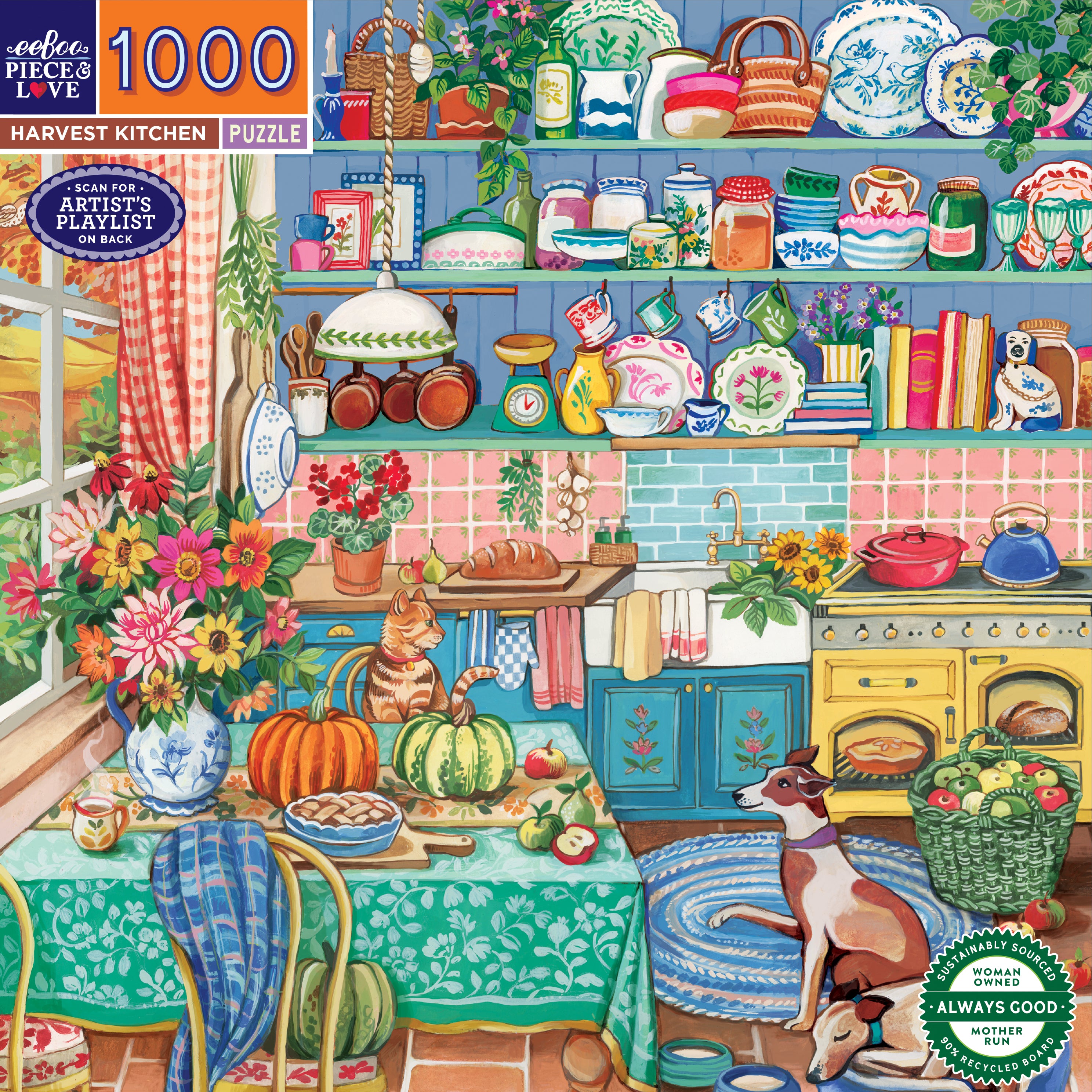 eeBoo 1000pc Jigsaw Puzzle -Harvest Kitchen