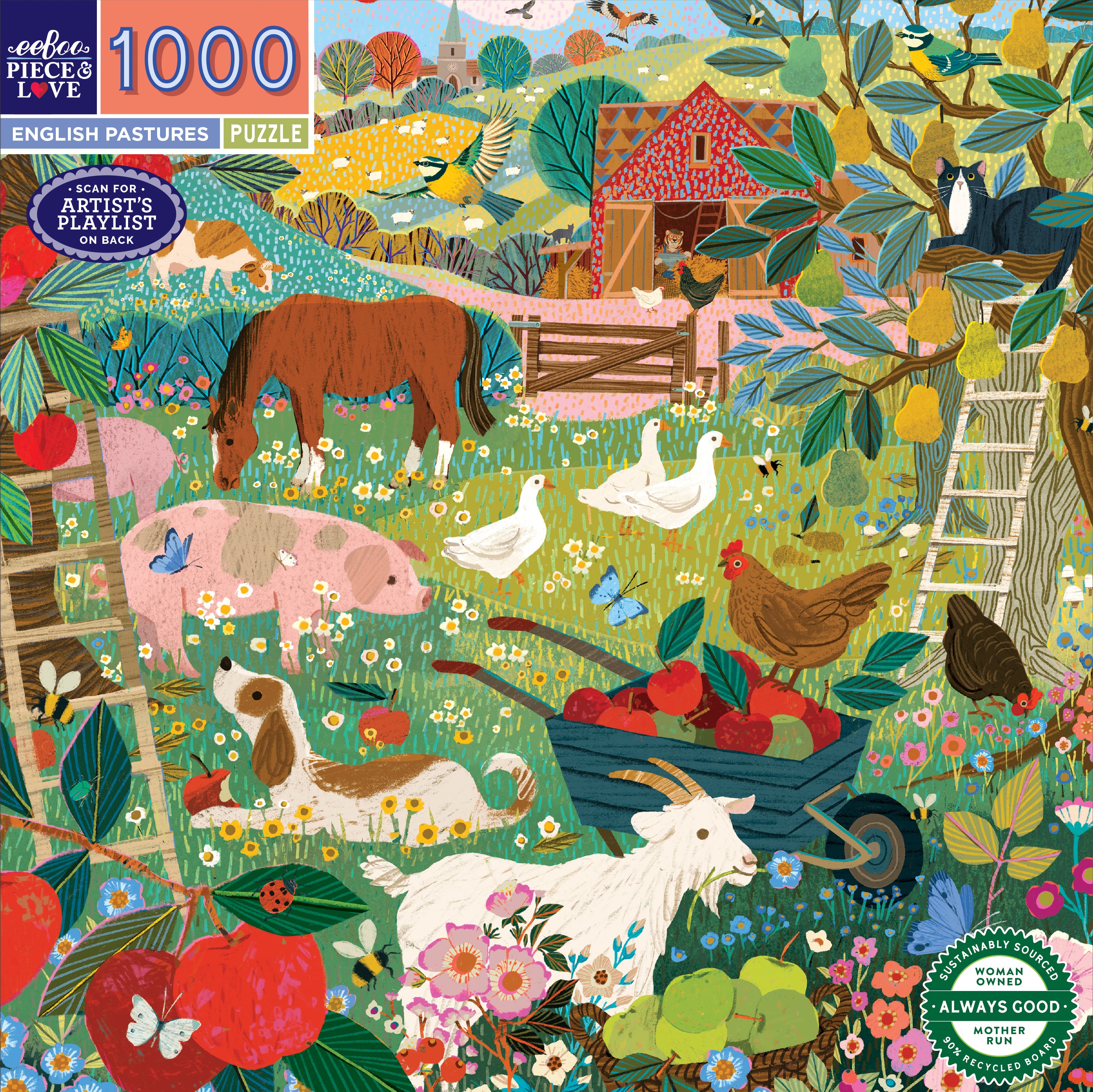 eeBoo 1000pc Jigsaw Puzzle -English Pastures