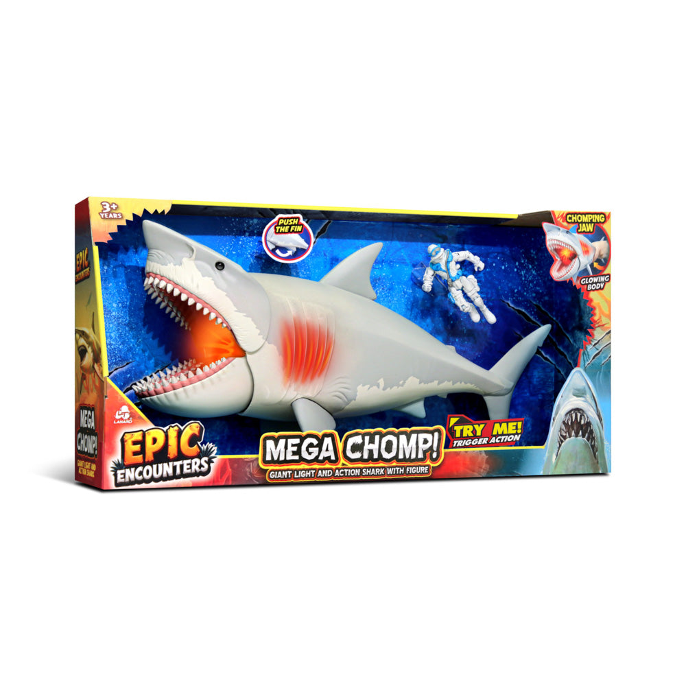 Epic Encounters Mega Shark Chomping bite toy, in packaging