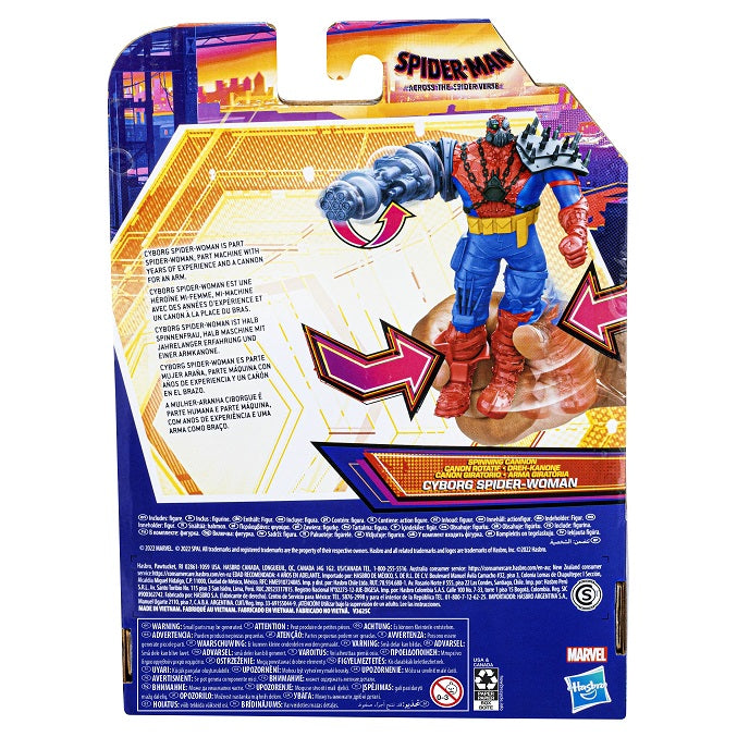 Marvel Spider-Man Across The Spider-Verse Deluxe Figure Spinning Cannon Cyborg Spider-Woman