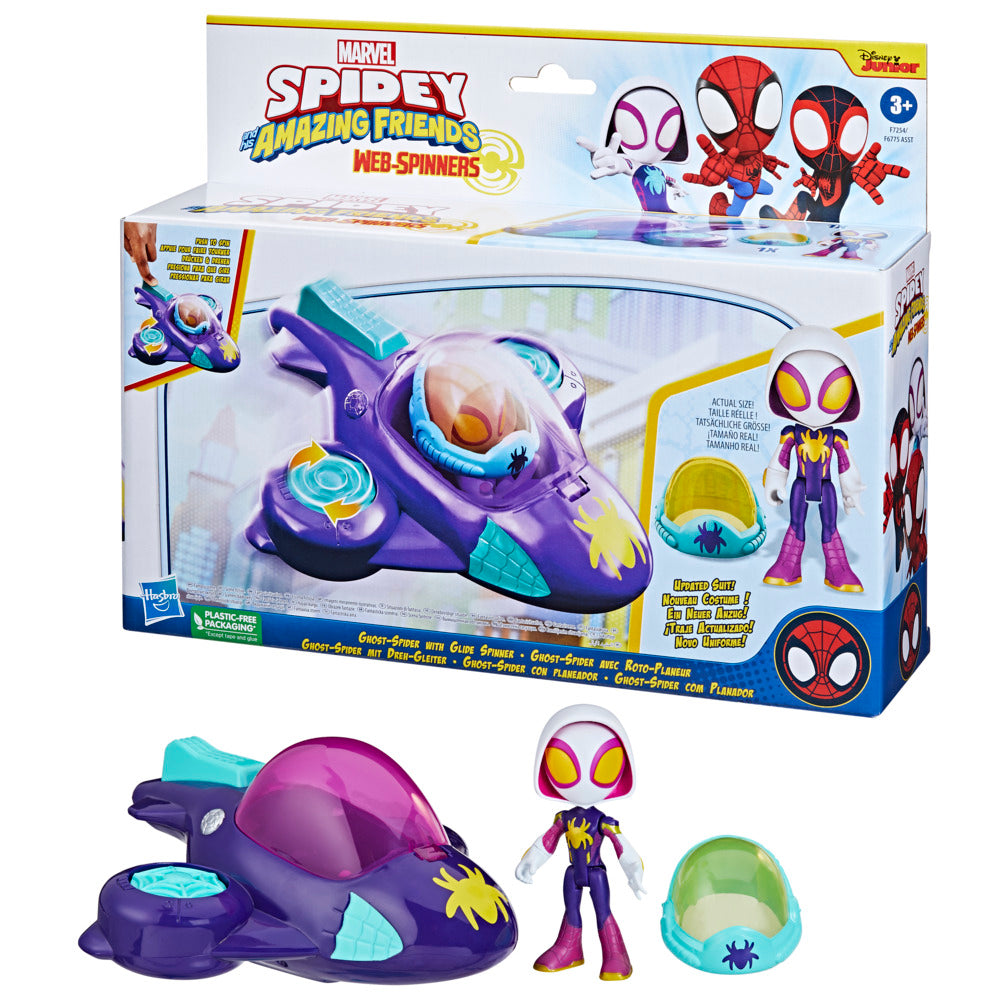 Marvel Spidey and His Amazing Friends Web-Spinner Vehicle - Ghost-Spider With Glide Spinner