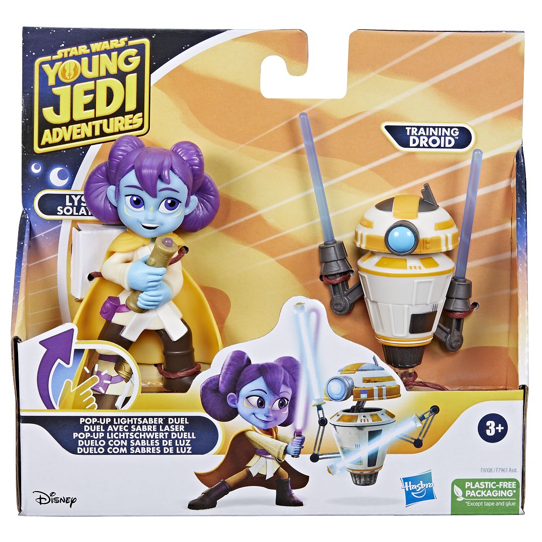 Star Wars Young Jedi Pop-Up Lightsaber Duel Lys Solay & Training Droid