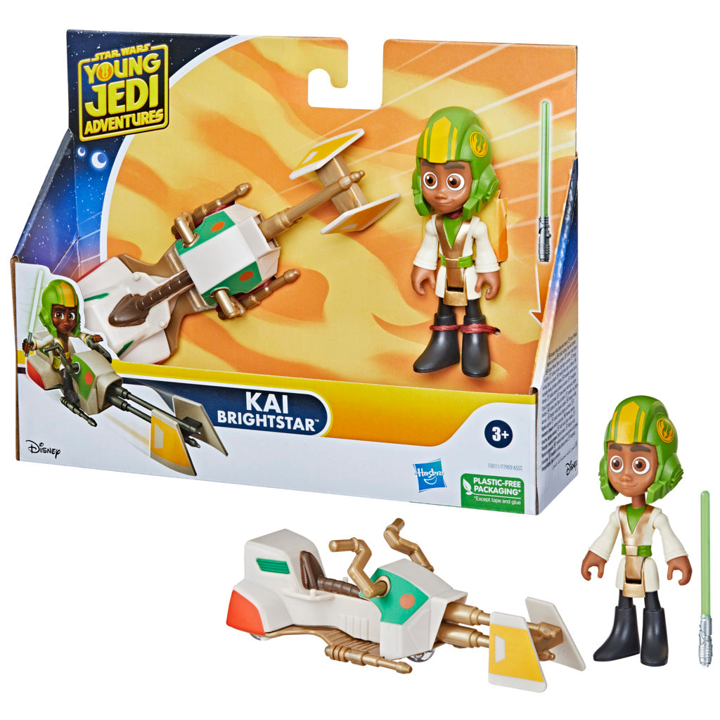 Star Wars Young Jedi Adventure Brightstar Figure & Speeder Bike - Toyworld NZ