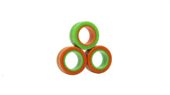 Fingears Magnetic Finger Rings Rainbow Green/Orange Medium