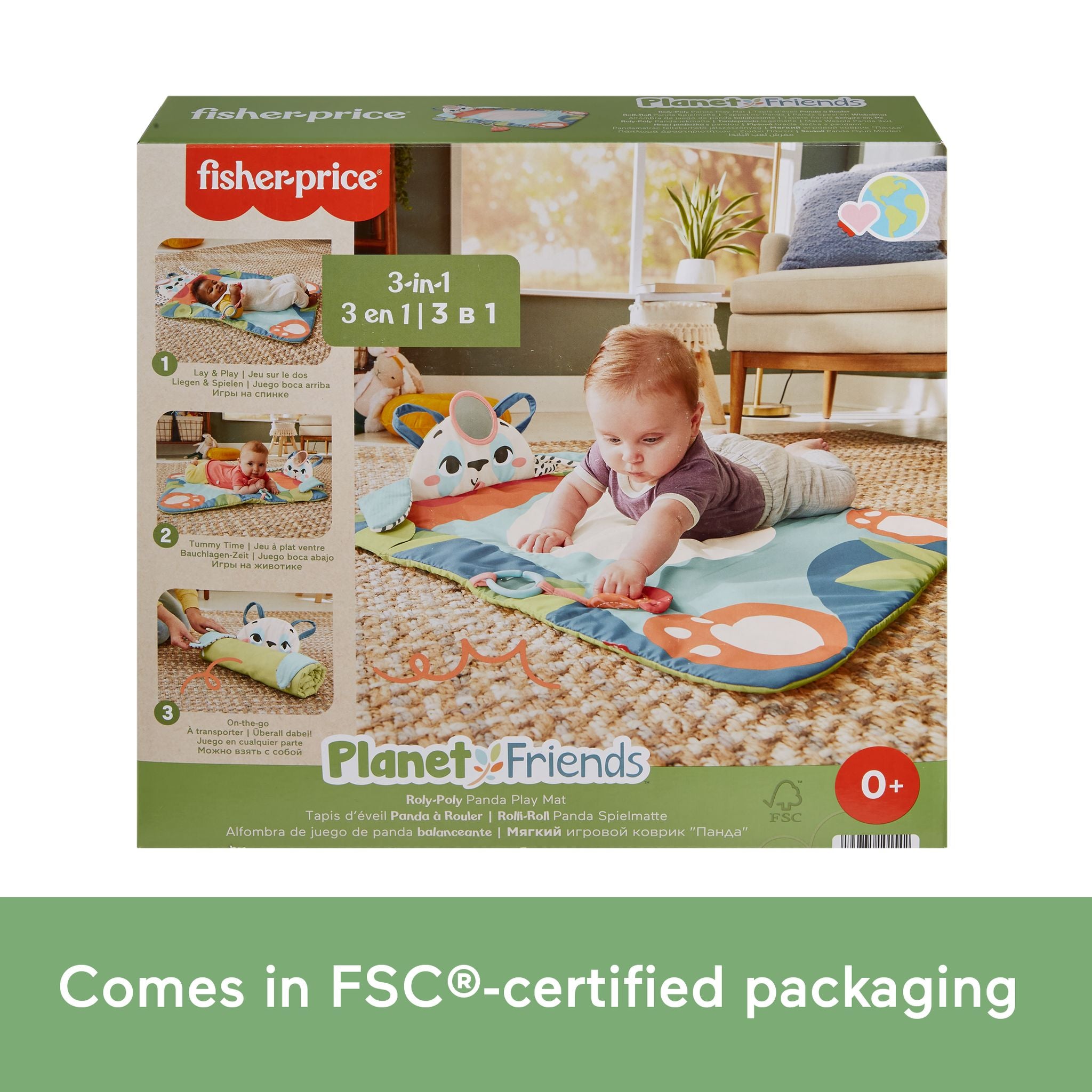 Fisher-Price 3-In-1 Roly-Poly Panda Play Mat