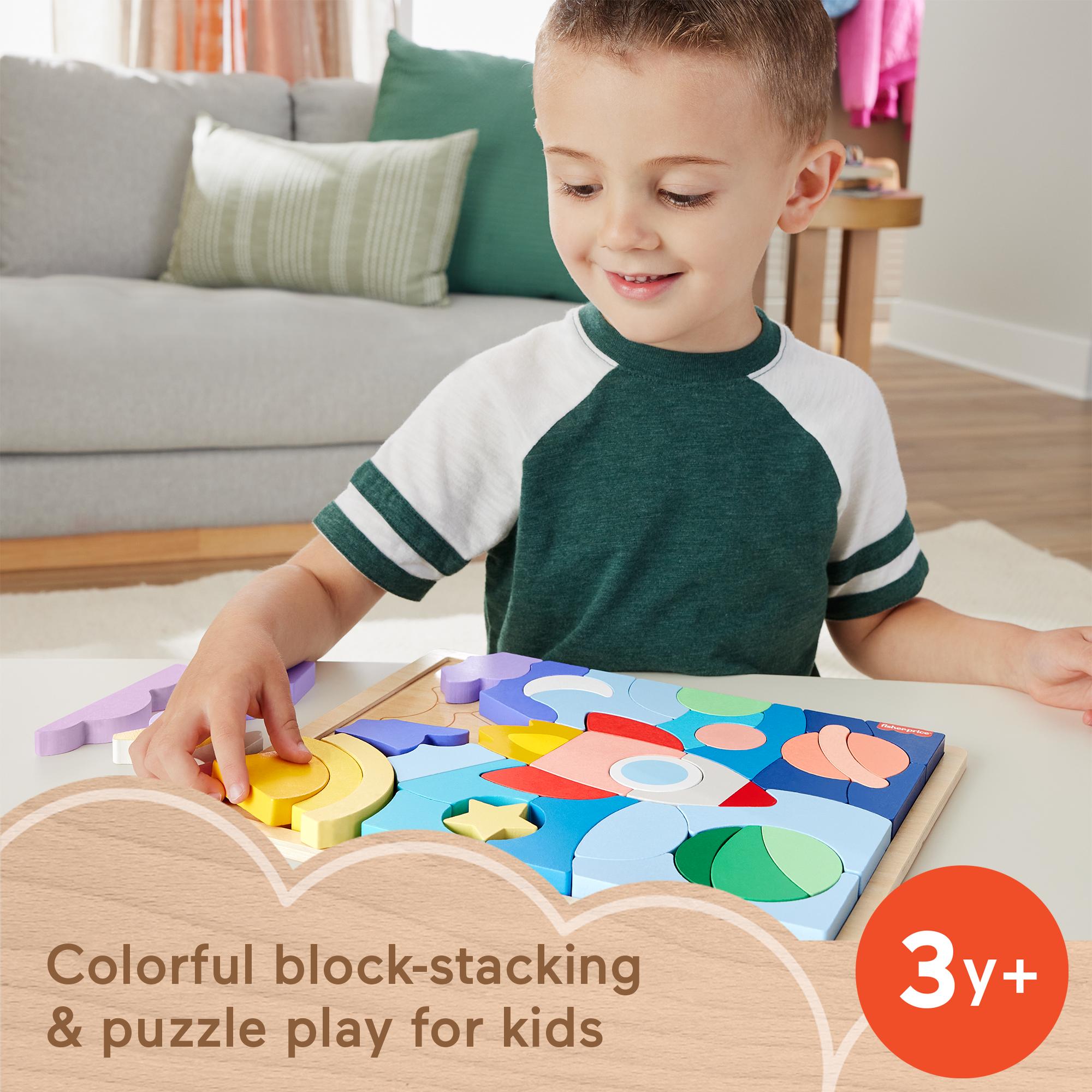 Fisher-Price Wooden Space Blocks Puzzle