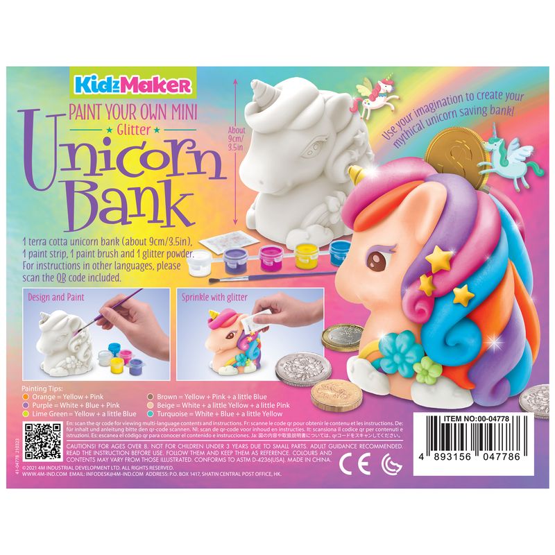 4M KidzMaker Glitter Unicorn Bank - Toyworld NZ