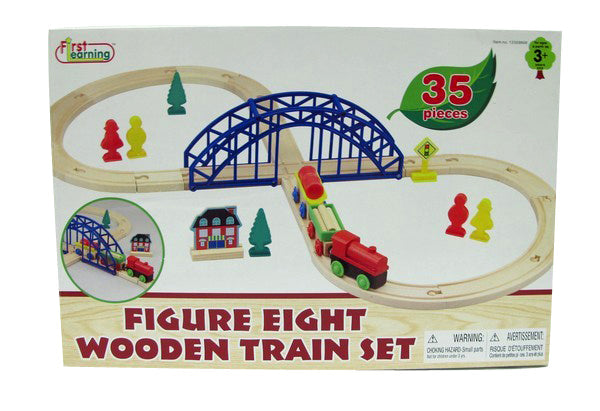 First Learning Wooden Figure Eight Train Set 35Pc – Toyworld NZ