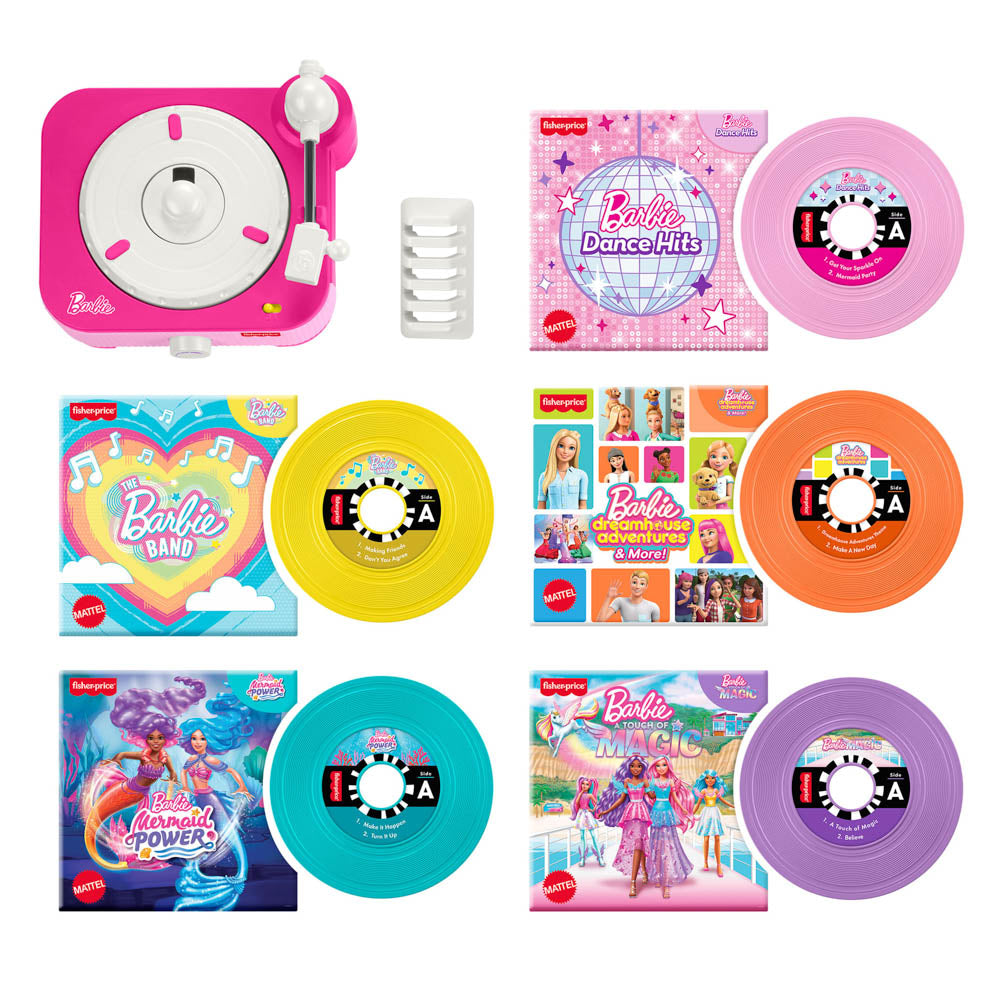 Fisher-Price Barbie Record Player - Dance Hits, with vinyls.