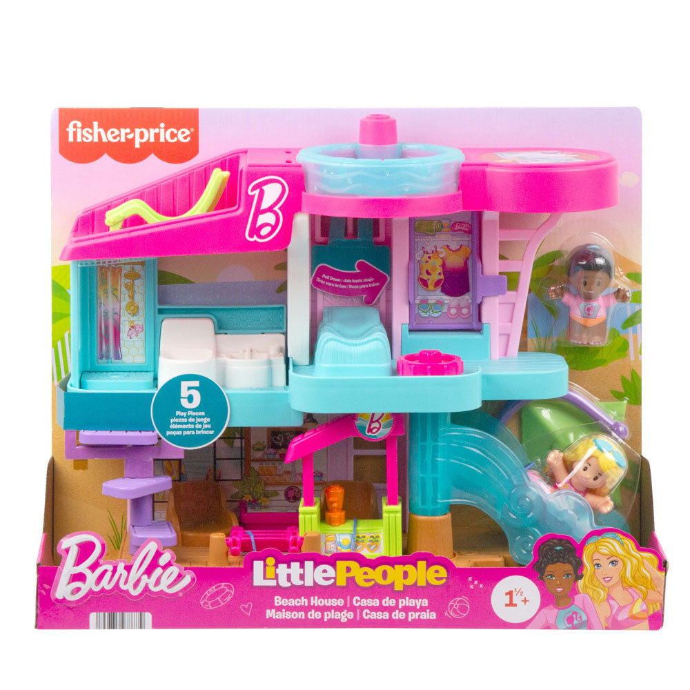 Fisher-Price Little People Malibu Barbie Beach House playset toy.