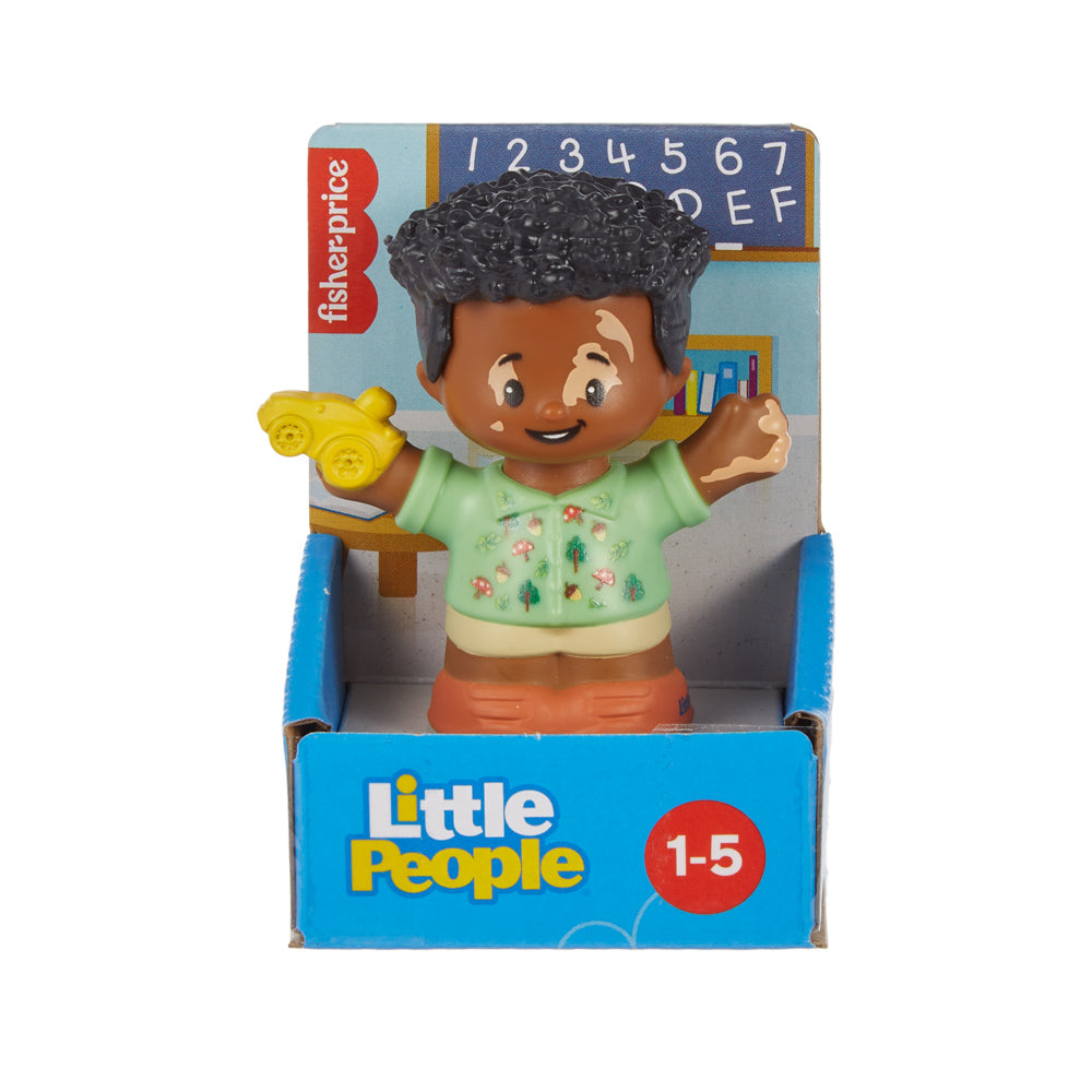 Fisher-Price Little People Boy with Car and vitiligo, in packaging