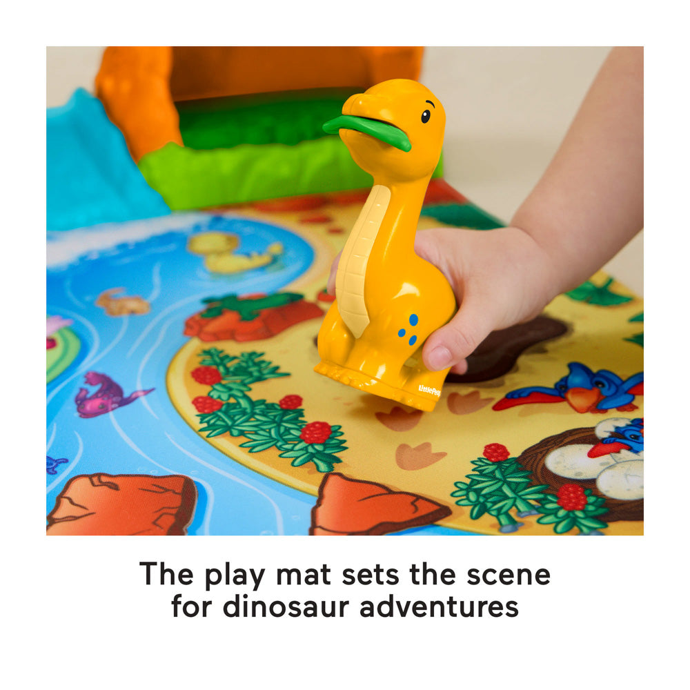 dinosaur in the Fisher-Price Little People Dinosaur Village & Playmat playset
