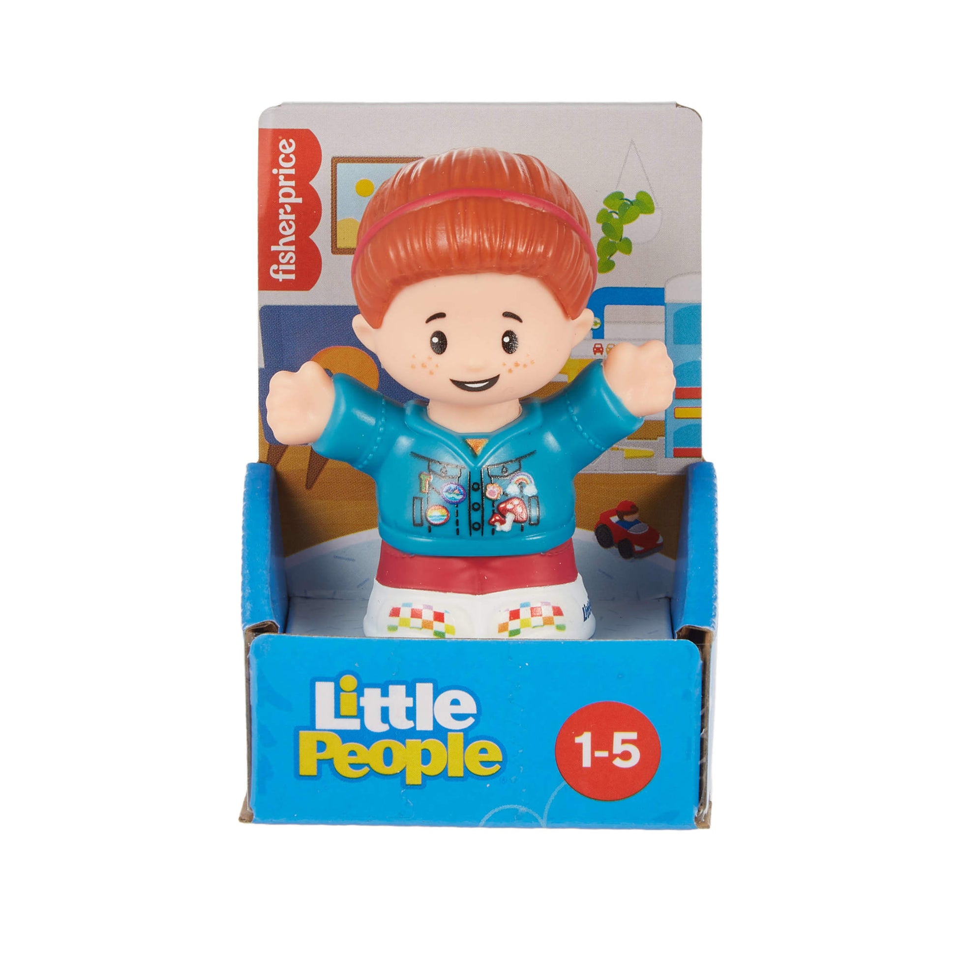 Fisher-Price Little People Girl with Ponytail in Denim Jacket toy, in packaging