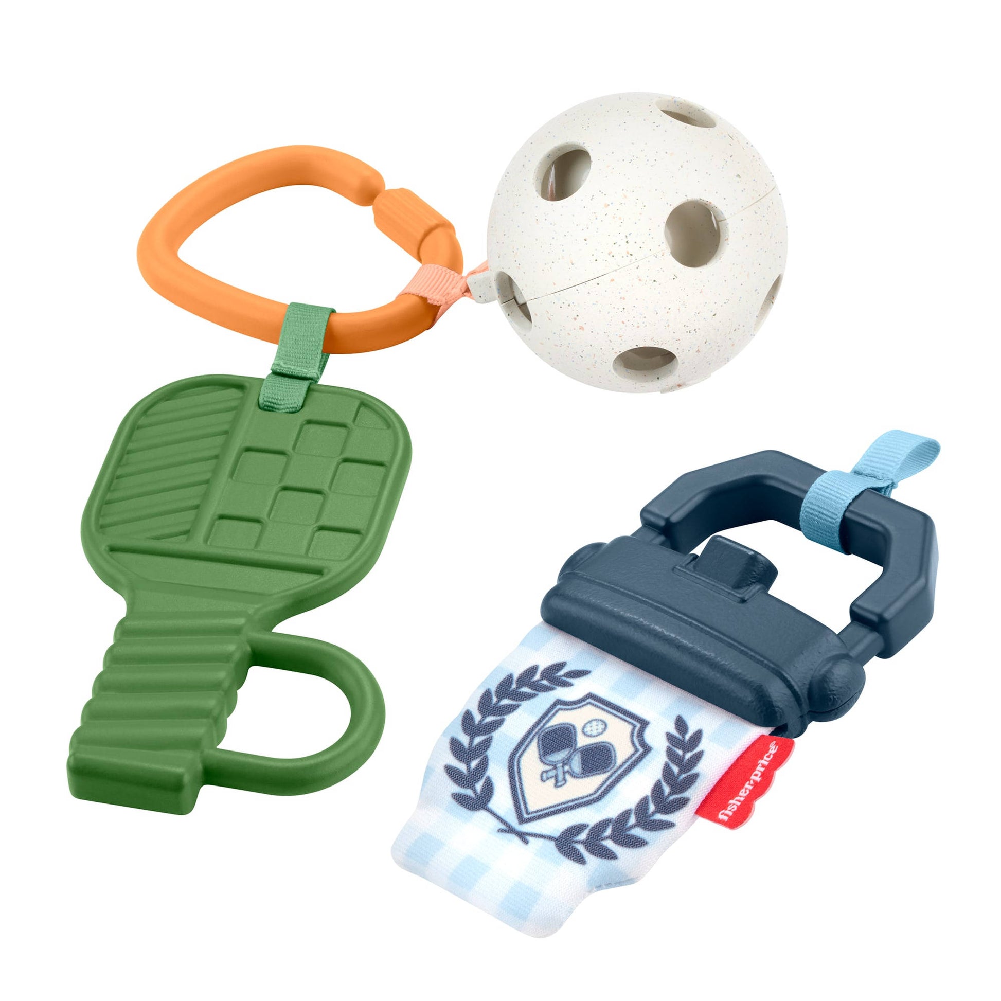 Baby playing with the Me Moments Let's Play Pickleball toy