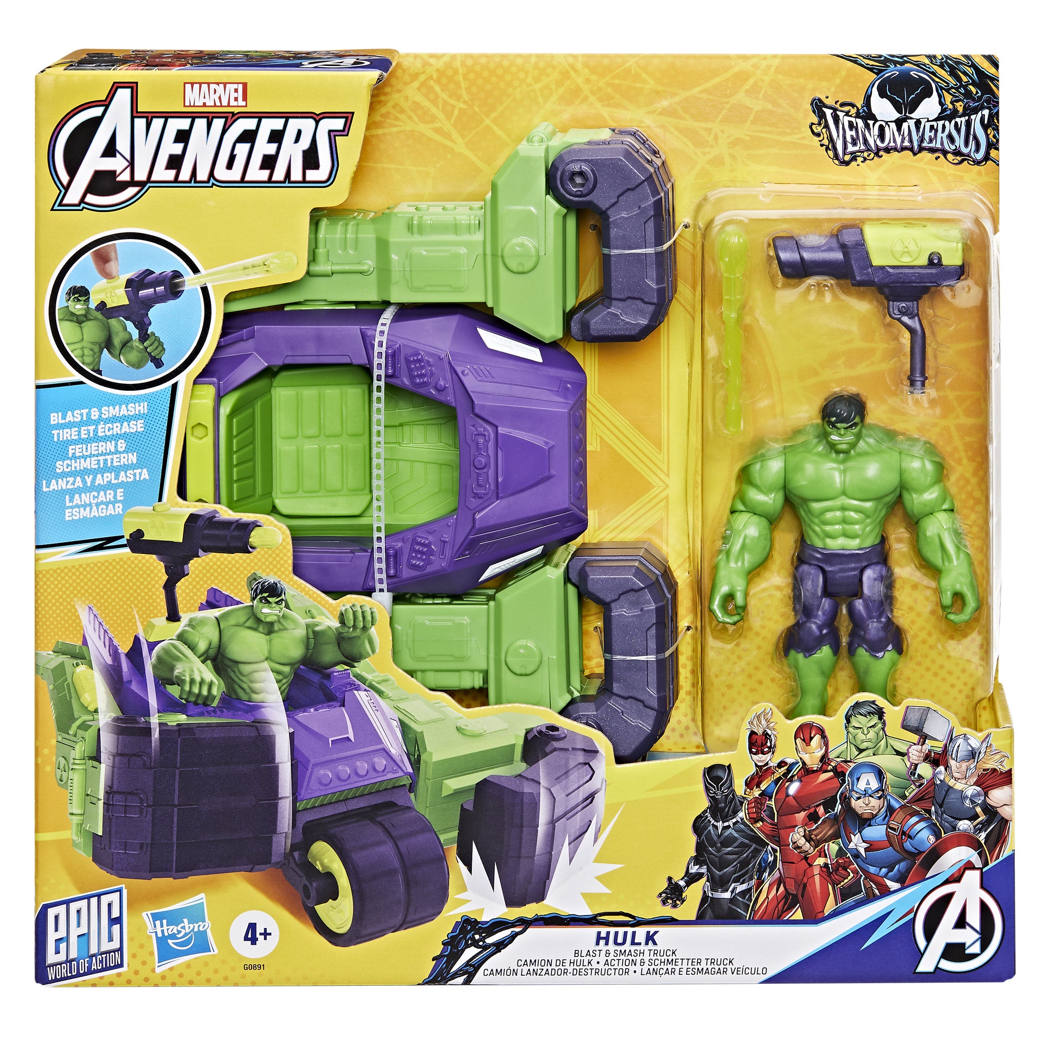 Marvel Avengers VenomVersus Epic World of Action Hulk Blast & Smash Truck