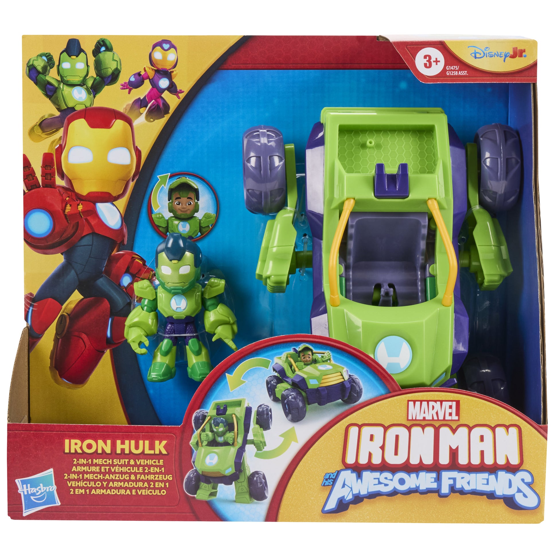 Marvel Iron Man and His Awesome Friends Iron Hulk 2-In-1 Mech Suit & Vehicle - Toyworld NZ