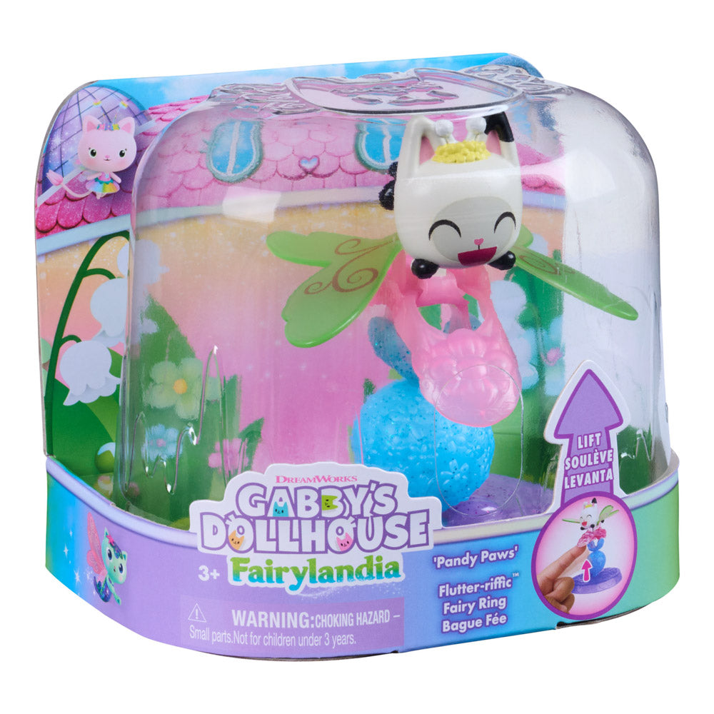 Gabby's Dollhouse Fairylandia Flutter-riffic Fairy Ring - Pandy Paws, in packaging