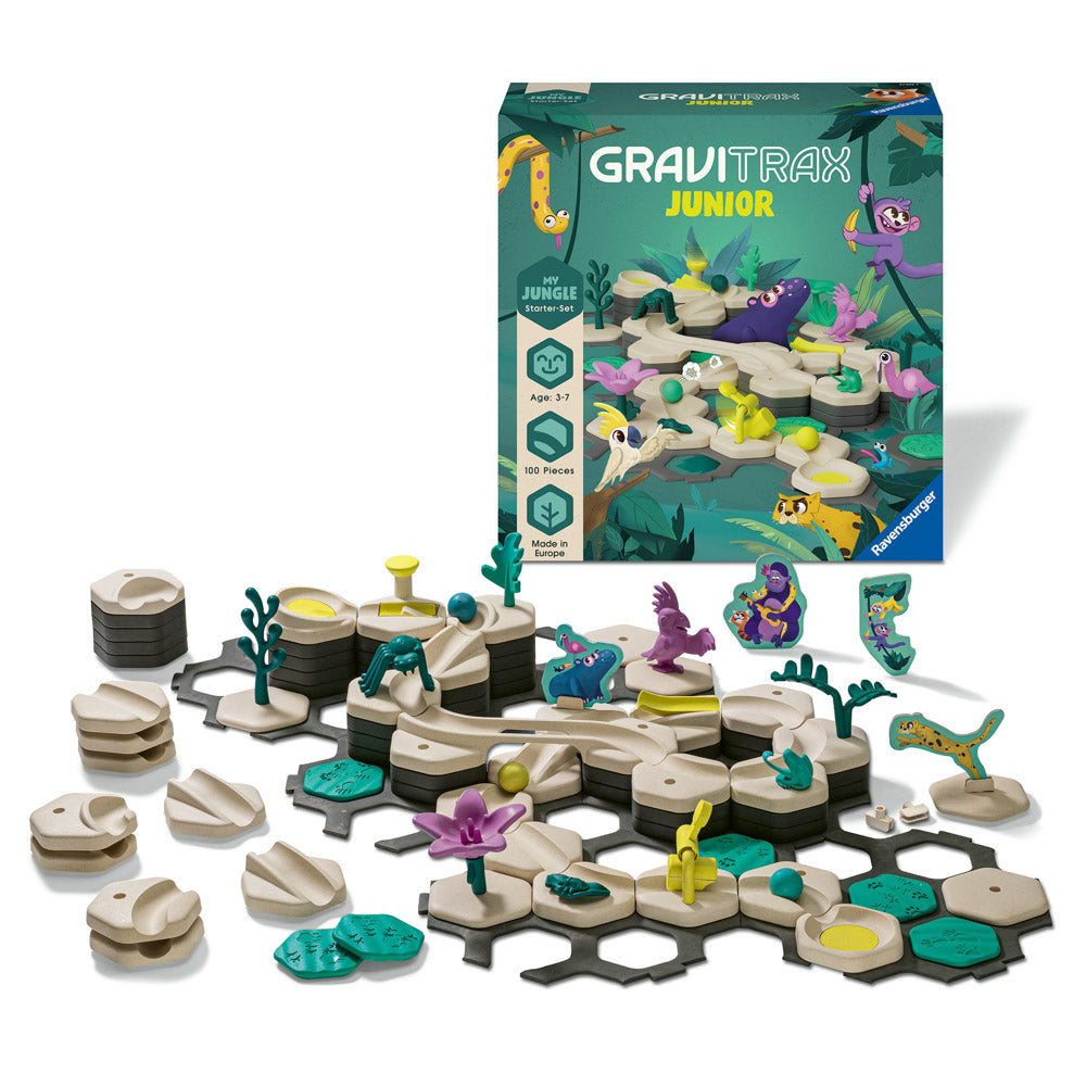 GraviTrax Junior - Large Magnetic tile Marbles Starter Set Jungle
