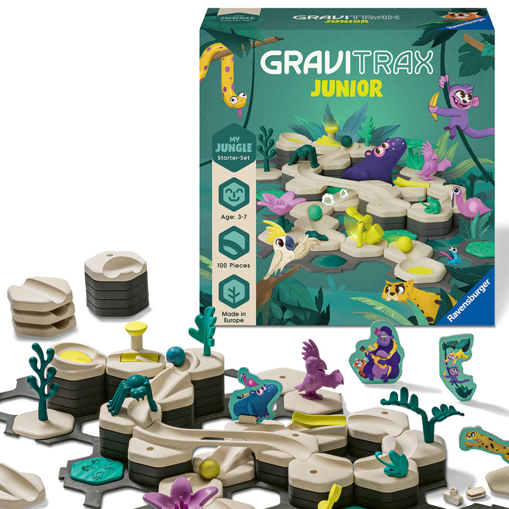 GraviTrax Junior - Large Magnetic tile Marbles Starter Set Jungle