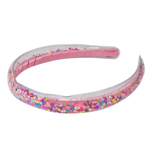 Pink Poppy Rainbow Hearts Glitter Headband