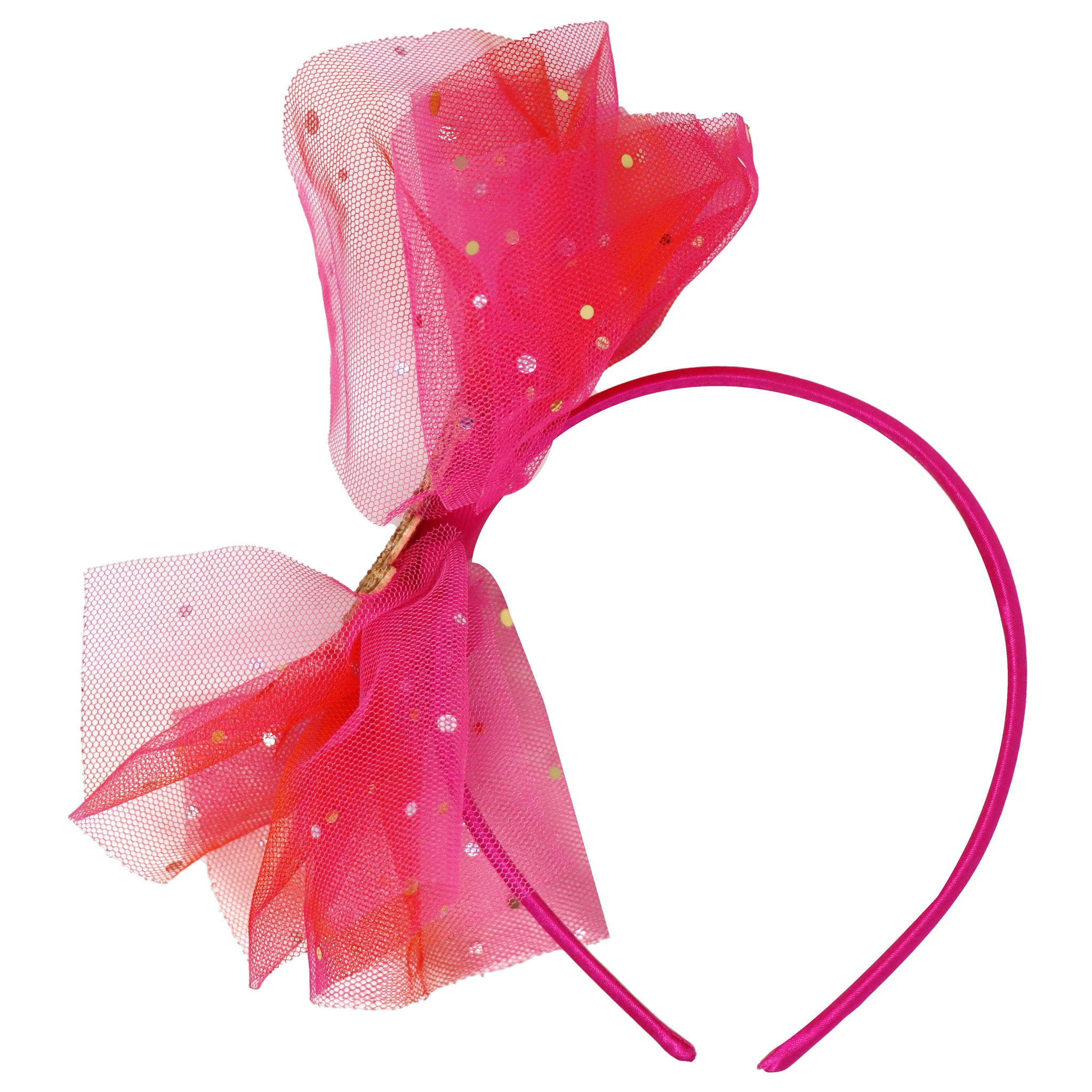 Pink Poppy Butterfly Glitter Bow Headband