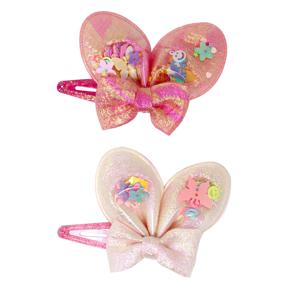 Pink Poppy Easter Fun Holographic Glitter Hair Clips Assortment