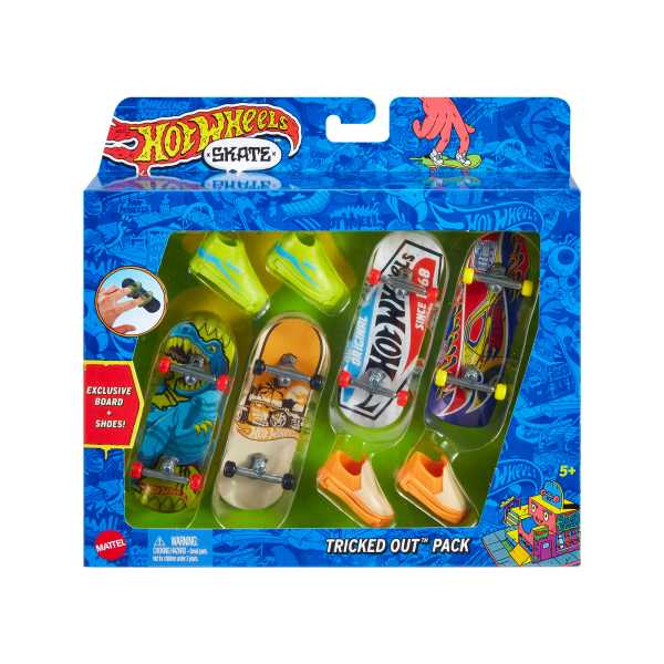 Hot Wheels Skate Fingerboard + Shoe Multipack Tricked Out