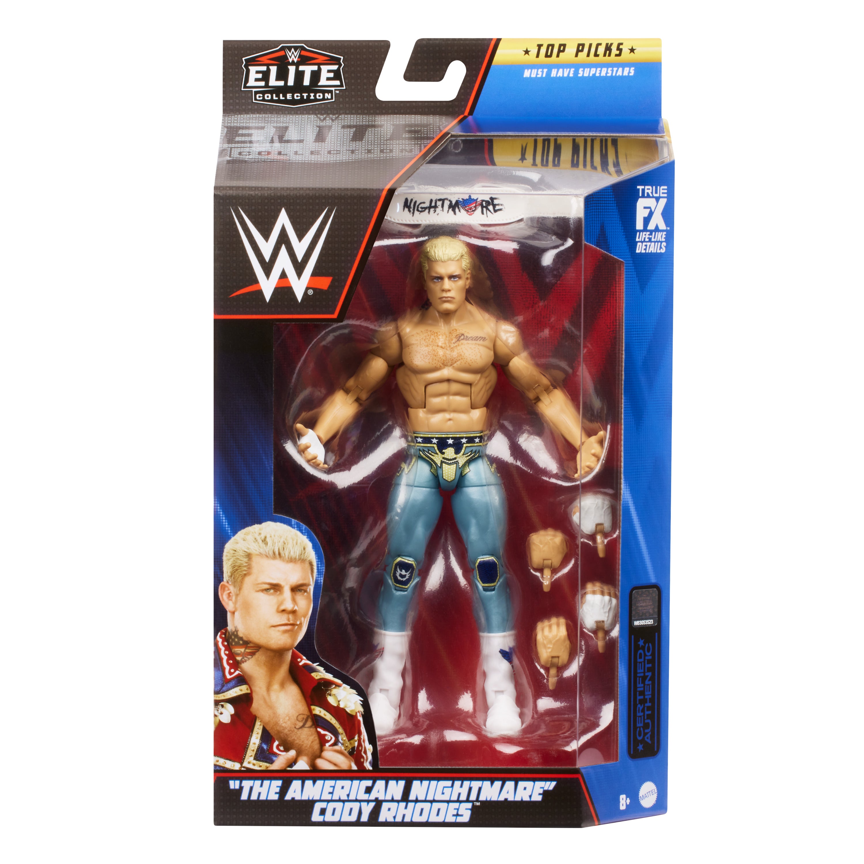 WWE Top Picks Elite Collection Figure The American Nightmare Cody Rhod –  Toyworld NZ