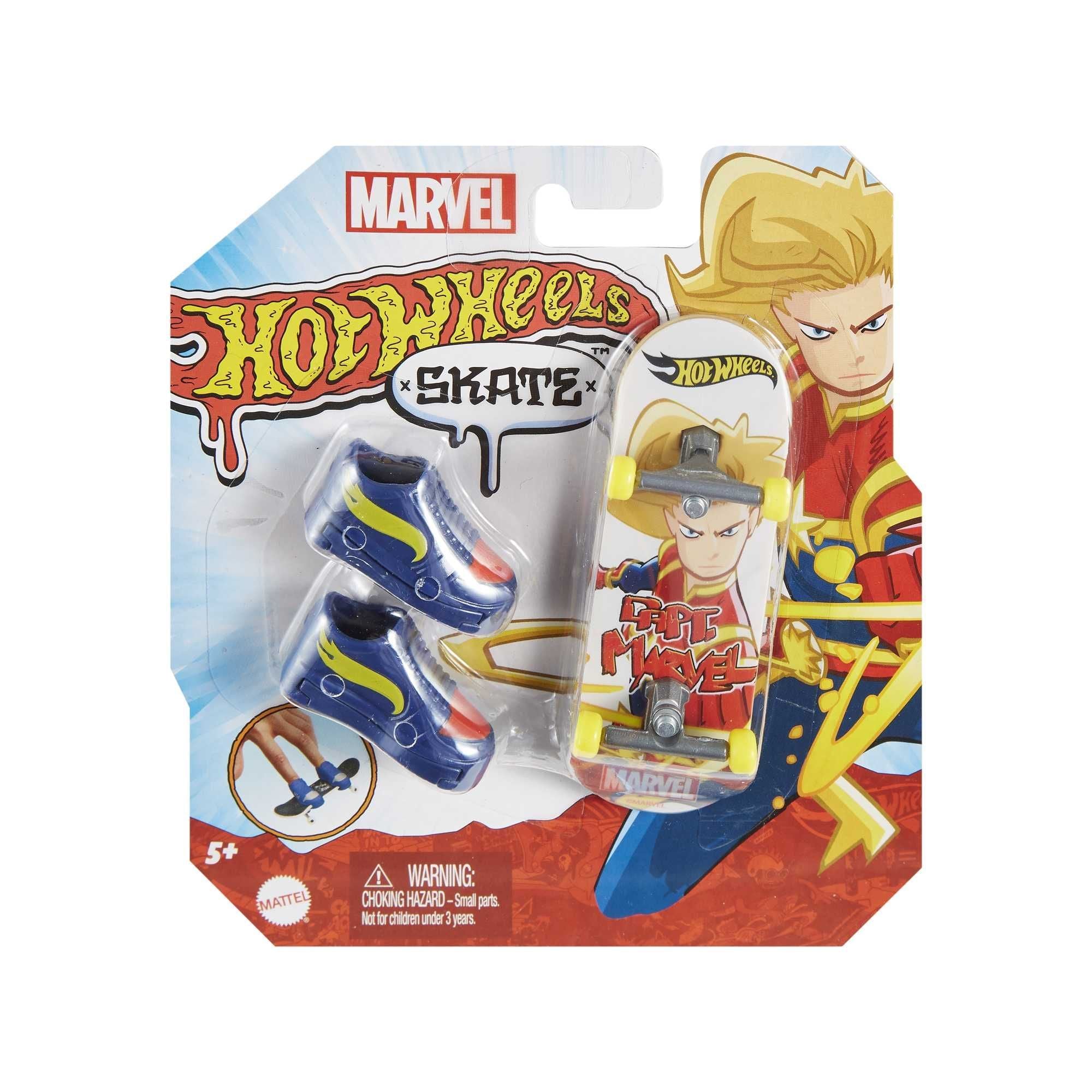 Hot Wheel Skate Themed Entertainment Fingerboard + Shoes Marvel Captain Marvel